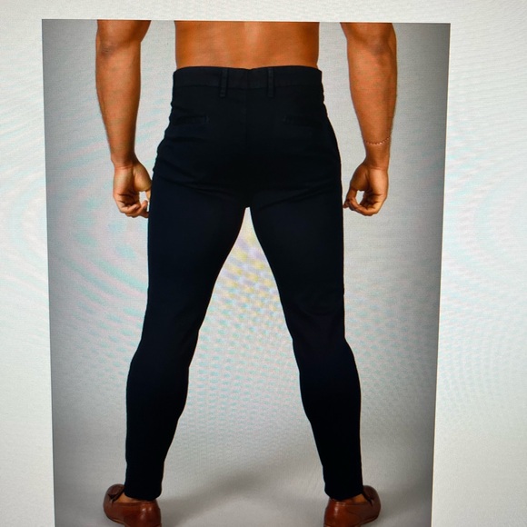 Oxcloth men’s athletic fit black mamba chino. - Picture 3 of 4